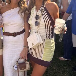 SIR the label White and Purple Striped Dress